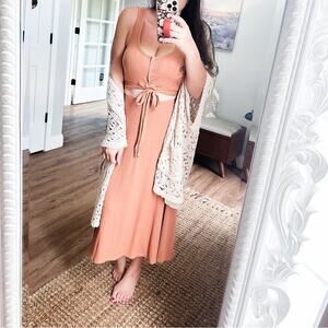 Sedona Sunset Privacy please cut out wrap around tie waist ribbed bodycon dress
